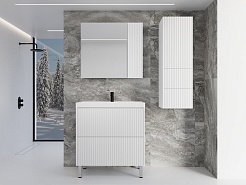 Style Line Мебель для ванной Стокгольм 80 белый рифленый софт – фотография-2